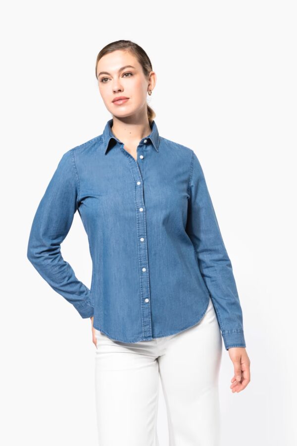 K509 – Chemise femme Kariban - Denim authentique, coupe féminine et marquage pro